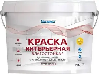 Оптимист W 204 краска интерьерная влагостойкая супербелая