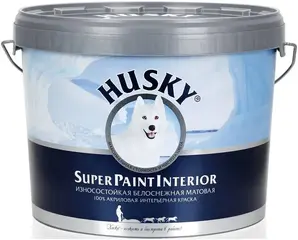 Хаски Super Paint Interior краска износостойкая матовая 100% акриловая интерьерная