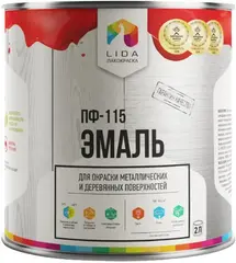 Лакокраска Lida ПФ-115 эмаль для окраски металлических и деревянных поверхностей