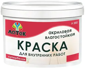 Латек Л 202 акриловая влагостойкая краска для внутренних работ