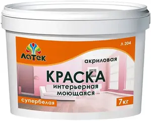 Латек Л 204 акриловая краска интерьерная моющаяся