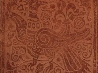 Сокол Родос коллекция RDS611 декор напольный красный матовый орнамент/птица