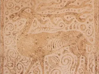 Сокол Родос коллекция RDS511 декор напольный бежевый матовый орнамент/фауна