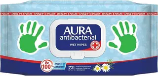 Aura Antibacterial Ромашка салфетки влажные антибактериальные