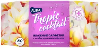 Aura Tropic Cocktail салфетки влажные с антибактериальным эффектом