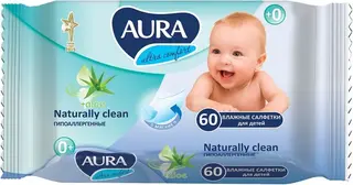 Aura Ultra Comfort+Aloe салфетки влажные для детей гипоаллергенные 0+