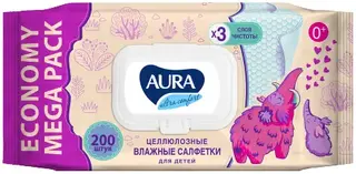 Aura Ultra Comfort салфетки влажные целлюлозные для детей 0+