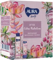 Aura Beauty Extra Nutrition подарочный набор (крем-гель для душа + крем для рук)