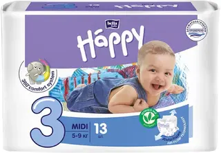 Bella Baby Happy Midi подгузники детские 5-9 кг