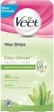 Veet Easy-Gelwax с Алоэ Вера и Ароматом Зеленого Чая восковые полоски для сухой кожи
