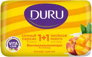 Duru 1+1 Сочный Персик и Знойное Манго крем-мыло восстанавливающее