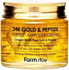 Farmstay 24K Gold & Peptide Perfect Ampoule Cream крем ампульный с золотом и пептидами