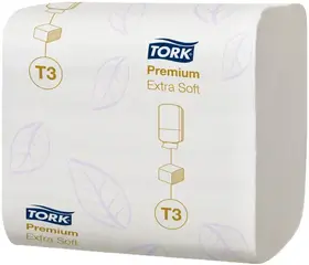 Tork Premium T3 Extra Soft бумага туалетная листовая Z-сложения