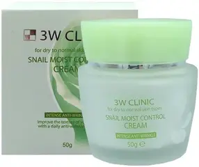 3W Clinic Snail Moist Control Cream крем для сухой и нормальной кожи лица с муцином улитки