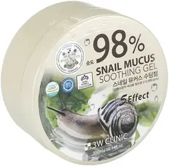 3W Clinic 98% Snail Mucus Soothing Gel гель универсальный с муцином улитки