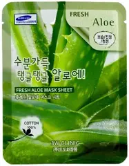 3W Clinic Fresh Aloe Mask Sheet маска тканевая для лица с экстрактом алоэ