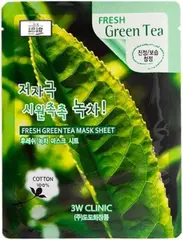 3W Clinic Fresh Green Tea Mask Sheet маска тканевая для лица с экстрактом зеленого чая