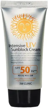 3W Clinic Intensive UV Sun Block Cream SPF50+/PA+++ крем для лица солнцезащитный