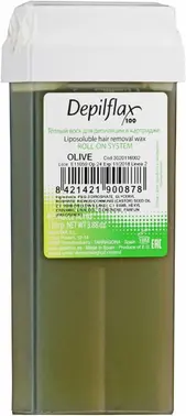 Depilflax 100 Olive теплый воск для депиляции в картридже оливковый (прозрачный)