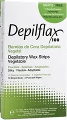 Depilflax 100 Depilatory Wax Strips Vegetable комплект для депиляции с воском (полоски + гель + салфетки)