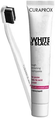 Curaprox White is Black/5460 Ultra Soft набор (зубная паста + зубная щетка)