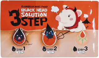 Elizavecca Black Head Solution 3 Step набор патчей трехступенчатый для удаления черных точек