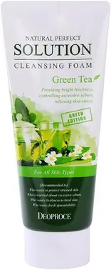 Deoproce Natural Perfect Solution Cleansing Foam Green Tea пенка для умывания с экстрактом зеленого чая
