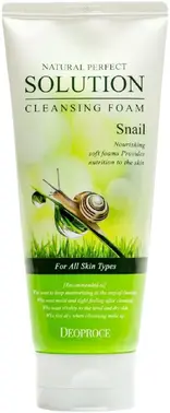 Deoproce Natural Perfect Solution Cleansing Foam Snail пенка для умывания с муцином улитки