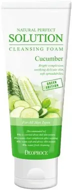 Deoproce Natural Perfect Solution Cleansing Foam Cucumber пенка для умывания с экстрактом свежего огурца