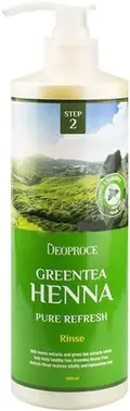 Deoproce Green Tea Henna Pure Refresh Rinse бальзам для волос с зеленым чаем и хной
