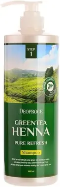 Deoproce Green Tea Henna Pure Refresh Shampoo шампунь для волос с зеленым чаем и хной