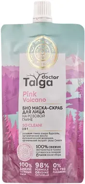 Natura Siberica Doctor Taiga Pink Volcano So Clean на Розовой Глине био маска-скраб для лица 3 в 1