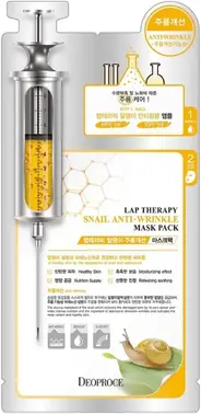 Deoproce Lap Therapy Snail Anti-Wrinkle Mask Pak маска-сыворотка антивозрастная с муцином улитки