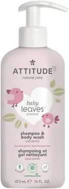 Attitude Baby Leaves Science Shampoo & Body Wash Fragrance-Free шампунь-гель детский для волос и тела 2 в 1