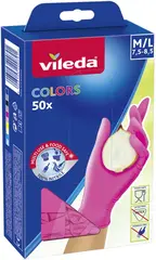 Перчатки нитриловые одноразовые Vileda Colors