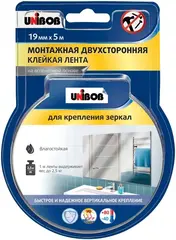 Unibob лента клейкая монтажная двухсторонняя для крепления зеркал