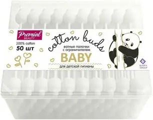 Premial Baby палочки ватные с ограничителем для детской гигиены