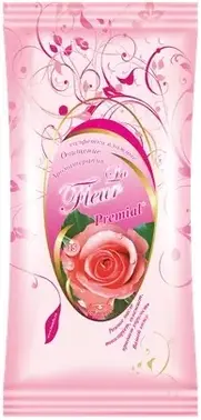 Premial La Fleur с Ароматом Розы салфетки влажные очищающие для лица и рук