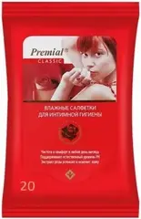 Premial Intimate с Экстрактом Розы салфетки влажные для интимной гигиены парфюмированные
