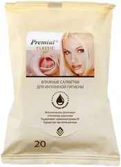 Premial Intimate с Молочной Кислотой салфетки влажные для интимной гигиены парфюмированные