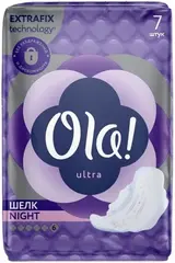 Ola! Ultra Night Шелк прокладки гигиенические с крылышками