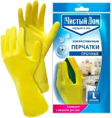 Чистый Дом хозяйственные перчатки латексные прочные
