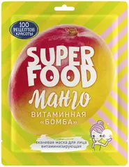 100 Рецептов Красоты Super Food Манго Витаминная Бомба маска тканевая для лица витаминизирующая