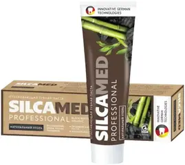 Silcamed Professional Black Whitening Organic Натуральный Уголь паста зубная отбеливающая