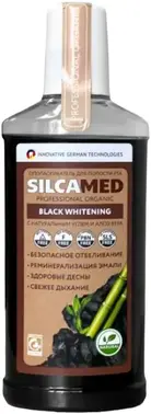 Silcamed Professional Organic Black Whitening с Натуральным Углем и Алоэ Вера ополаскиватель полости рта