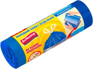 Авикомп #Внахлест пакеты для мусора с завязками