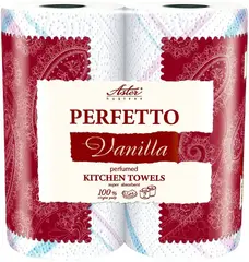 Aster Perfetto полотенца бумажные в рулонах с ароматом ванили и рисунком