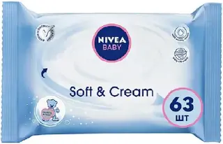 Нивея Baby Soft & Cream салфетки влажные очищающие