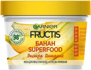 Garnier Fructis Банан Superfood Экстра Питание маска для очень сухих волос