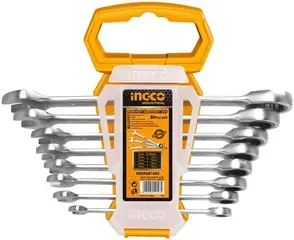 Ingco Industrial набор комбинированных ключей с трещоткой